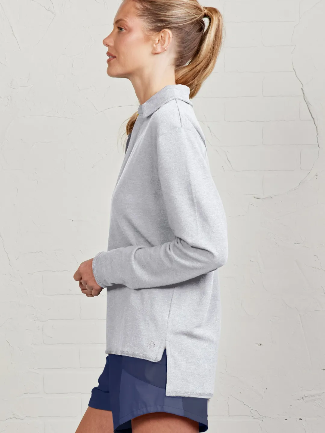 Women tasc French Terry Polo Sweatshirt