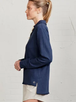 Women tasc French Terry Polo Sweatshirt