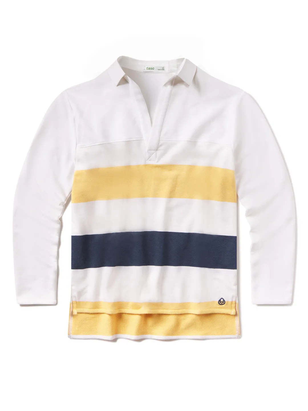 Women tasc French Terry Polo Sweatshirt - Stripe